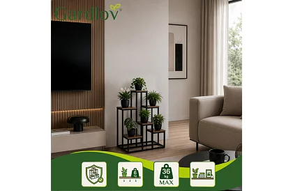 Stativ elegant din metal pentru flori 67 × 34,5 × 51 cm – 6 niveluri