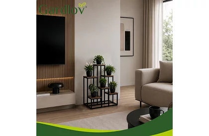 Stativ elegant din metal pentru flori 67 × 34,5 × 51 cm – 6 niveluri