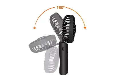 Mini ventilator portabil 2400 mAh USB-C – ventilator manual, de birou și suspendat
