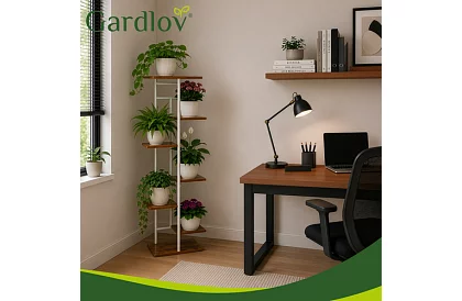 Stativ elegant din metal pentru flori 120 × 42 × 23,5 cm – 7 niveluri