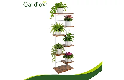 Stativ elegant din metal pentru flori 120 × 42 × 23,5 cm – 7 niveluri