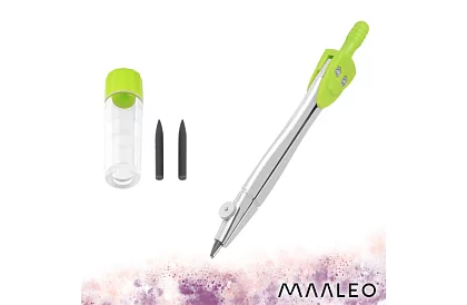 Set geometric de 7 piese – set școlar cu compas, riglă, raportor și unghiuri