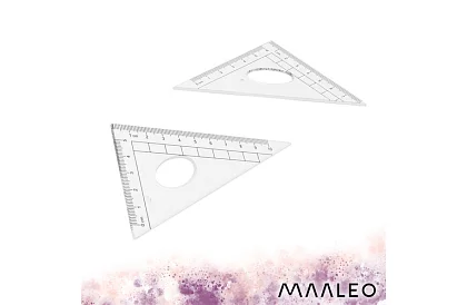Set geometric de 7 piese – set școlar cu compas, riglă, raportor și unghiuri