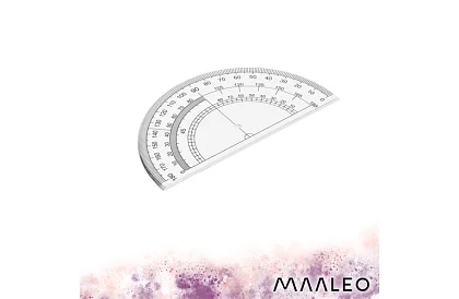 Set geometric de 7 piese – set școlar cu compas, riglă, raportor și unghiuri