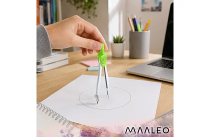 Set geometric de 7 piese – set școlar cu compas, riglă, raportor și unghiuri