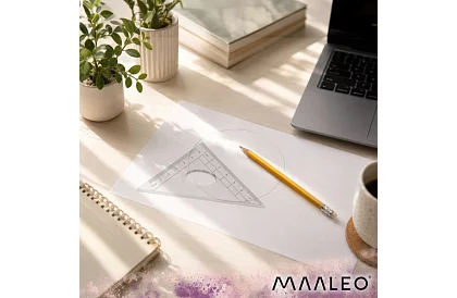 Set geometric de 7 piese – set școlar cu compas, riglă, raportor și unghiuri