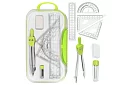 Set geometric de 7 piese – set școlar cu compas, riglă, raportor și unghiuri