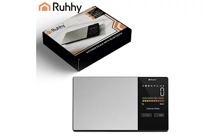 Cântar de bucătărie electronic de 5 kg cu Bluetooth, ecran LCD și analiză a caloriilor