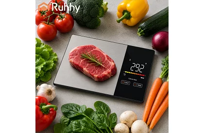Cântar de bucătărie electronic de 5 kg cu Bluetooth, ecran LCD și analiză a caloriilor