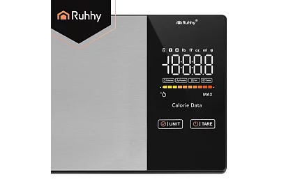Cântar de bucătărie electronic de 5 kg cu Bluetooth, ecran LCD și analiză a caloriilor