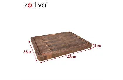 Placă de lemn pentru bucătărie 43 × 33 cm – placă masivă din lemn de acacia