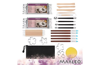 Set de modelare din lut 30 buc – lut autoîntăritor 1 kg cu unelte de sculptură