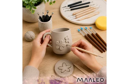 Set de modelare din lut 30 buc – lut autoîntăritor 1 kg cu unelte de sculptură