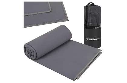 Prosop rapid de uscare 180 × 100 cm din microfibră – gri