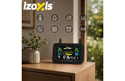 Stația meteorologică wireless cu termometru, higrometru, ceas - rază de acțiune 100 m