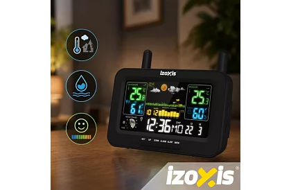 Stația meteorologică wireless cu termometru, higrometru, ceas - rază de acțiune 100 m