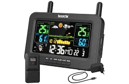 Stația meteorologică wireless cu termometru, higrometru, ceas - rază de acțiune 100 m