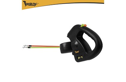 Automatice dublu Flexi lesă pentru 2 câini – 2 × 3 m, iluminare LED