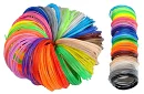 Filamente PLA pentru pixuri 3D 30 × 5 m – set de 30 de culori, inclusiv luminoase
