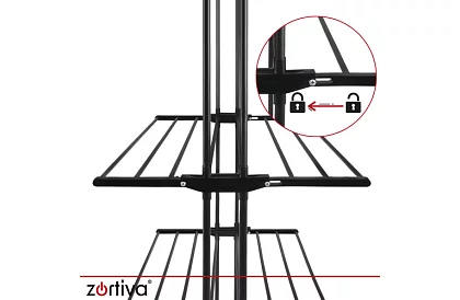 Răzătoare mare pliabilă pentru rufe cu roți - 3 niveluri, extensibilă, 178 cm