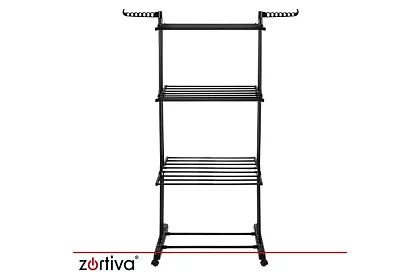 Răzătoare mare pliabilă pentru rufe cu roți - 3 niveluri, extensibilă, 178 cm
