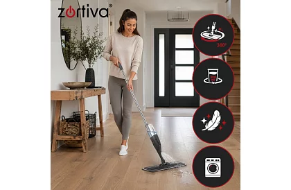 Mop spray cu pulverizator 300 ml + 3 huse din microfibră