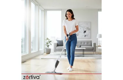 Mop spray cu pulverizator 300 ml + 3 huse din microfibră