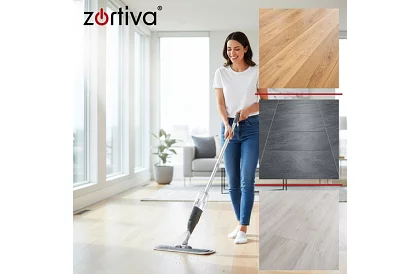 Mop spray cu pulverizator 300 ml + 3 huse din microfibră