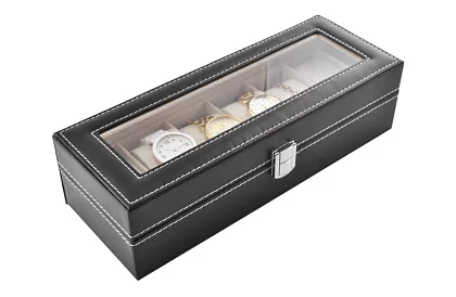 Organizator pentru 6 ceasuri și bijuterii cu capac transparent