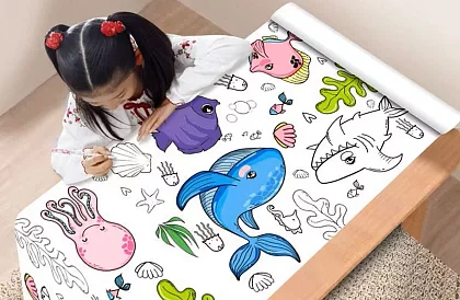 Rolă autocolantă pentru desenat pentru copii 300 × 30 cm