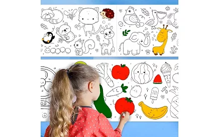Rolă autocolantă pentru desenat pentru copii 300 × 30 cm