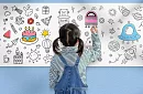 Rolă autocolantă pentru desenat pentru copii 300 × 30 cm