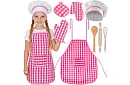 Set de gătit pentru copii Little Chef 7 în 1 – șorț, pălărie, mănuși și ustensile de bucătărie