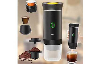 Espressor portabil 3 în 1 cu presiune de 20 de bari, USB-C și încălzire a apei