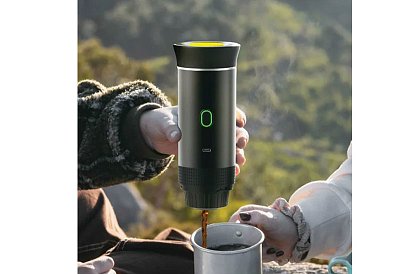 Espressor portabil 3 în 1 cu presiune de 20 de bari, USB-C și încălzire a apei