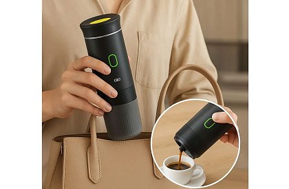 Espressor portabil 3 în 1 cu presiune de 20 de bari, USB-C și încălzire a apei
