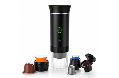 Espressor portabil 3 în 1 cu presiune de 20 de bari, USB-C și încălzire a apei