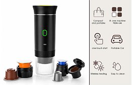 Espressor portabil 3 în 1 cu presiune de 20 de bari, USB-C și încălzire a apei