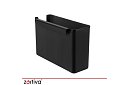 Suport pentru vase, cu două niveluri, mare de 43 cm - negru cu compartiment pentru tacâmuri