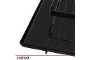 Suport pentru vase, cu două niveluri, mare de 43 cm - negru cu compartiment pentru tacâmuri