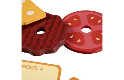Puzzle din lemn Burger – jucărie educativă pentru dezvoltarea motricității și a gândirii logice