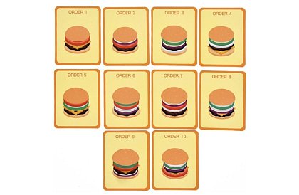 Puzzle din lemn Burger – jucărie educativă pentru dezvoltarea motricității și a gândirii logice
