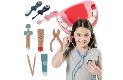 Set medical pentru copii – mic doctor, dentist și asistent medical cu accesorii