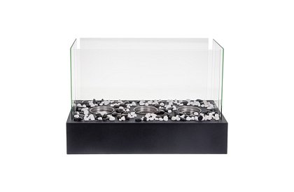 Șemineu bio independent cu pietriș – șemineu fără fum pentru terasă și interior, 45 × 30 × 21 cm