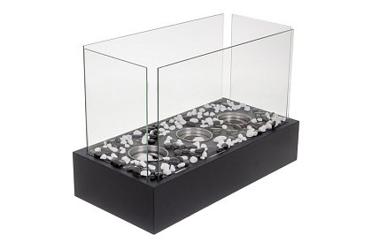 Șemineu bio independent cu pietriș – șemineu fără fum pentru terasă și interior, 45 × 30 × 21 cm