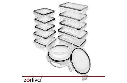 Containere pentru alimente 12 buc, 5 dimensiuni, pentru cuptor cu microunde, mașină de spălat vase și congelator