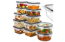 Containere pentru alimente 12 buc, 5 dimensiuni, pentru cuptor cu microunde, mașină de spălat vase și congelator