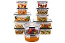 Containere pentru alimente 12 buc, 5 dimensiuni, pentru cuptor cu microunde, mașină de spălat vase și congelator