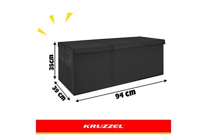 XXL cutie pentru jucării 132 l cu capac, organizator negru 94 cm