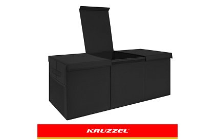 XXL cutie pentru jucării 132 l cu capac, organizator negru 94 cm